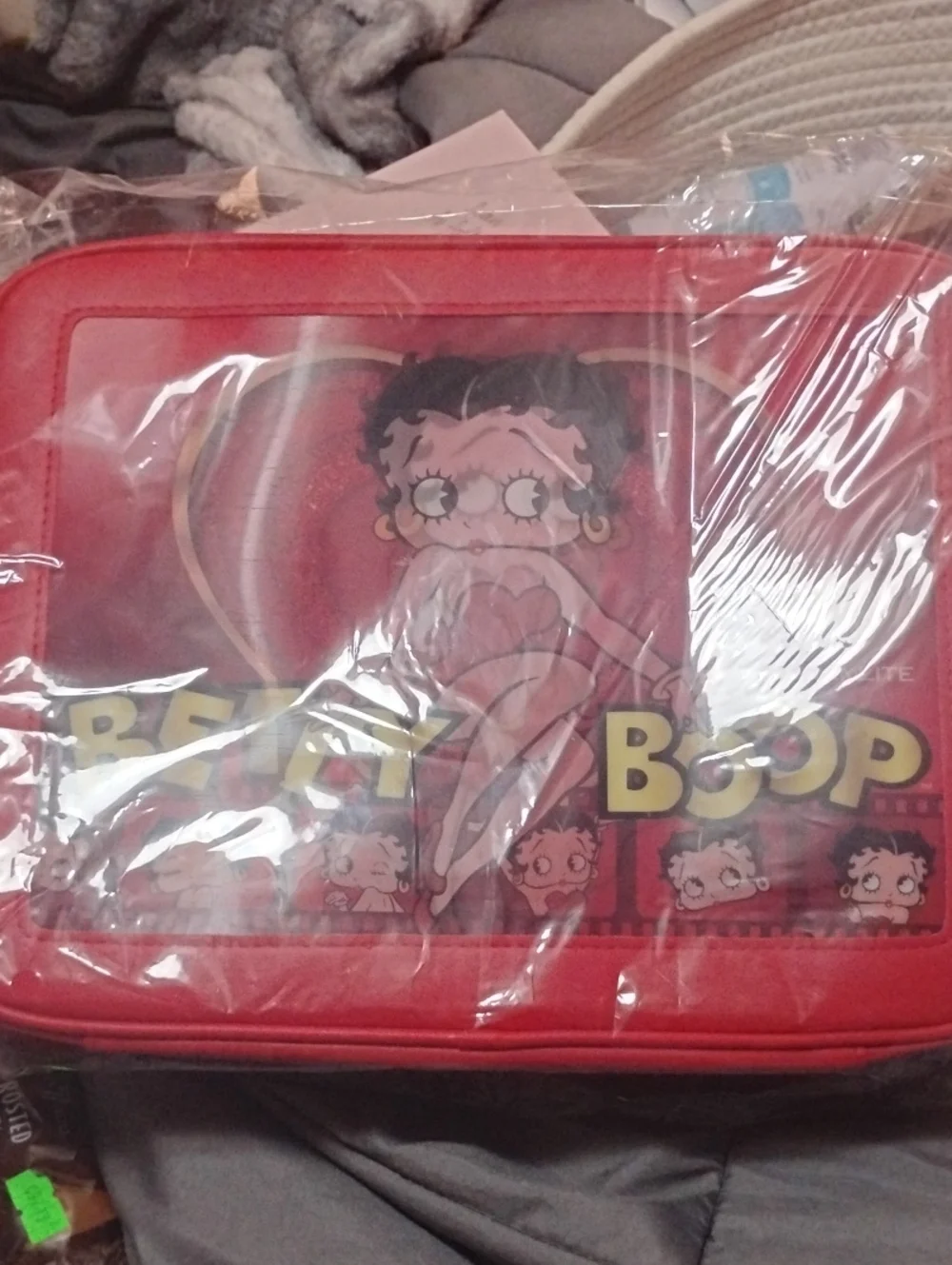 Betty Boop Red Cosmetic Bag with Character Print